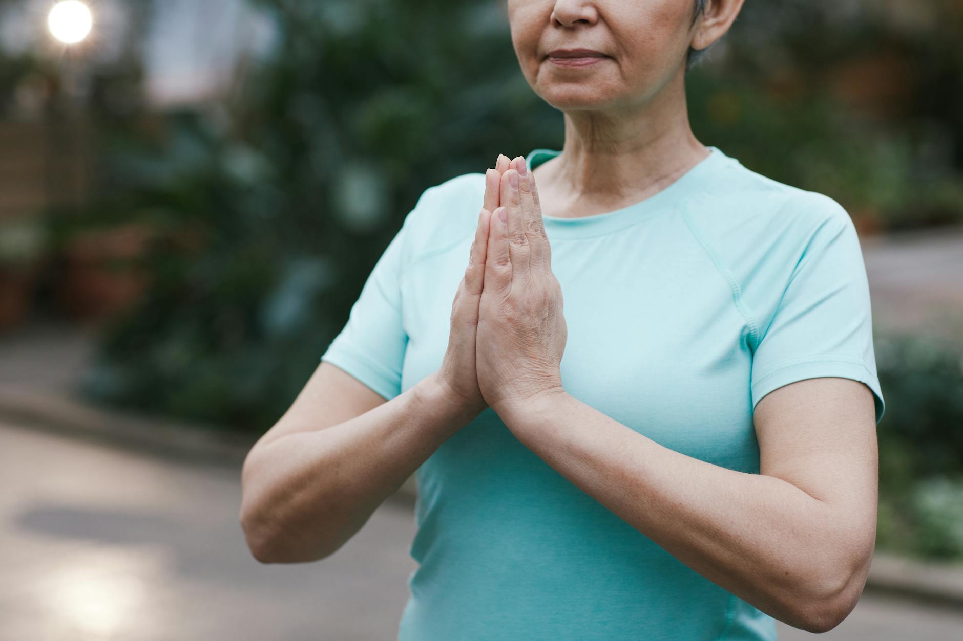 woman practicing yoga