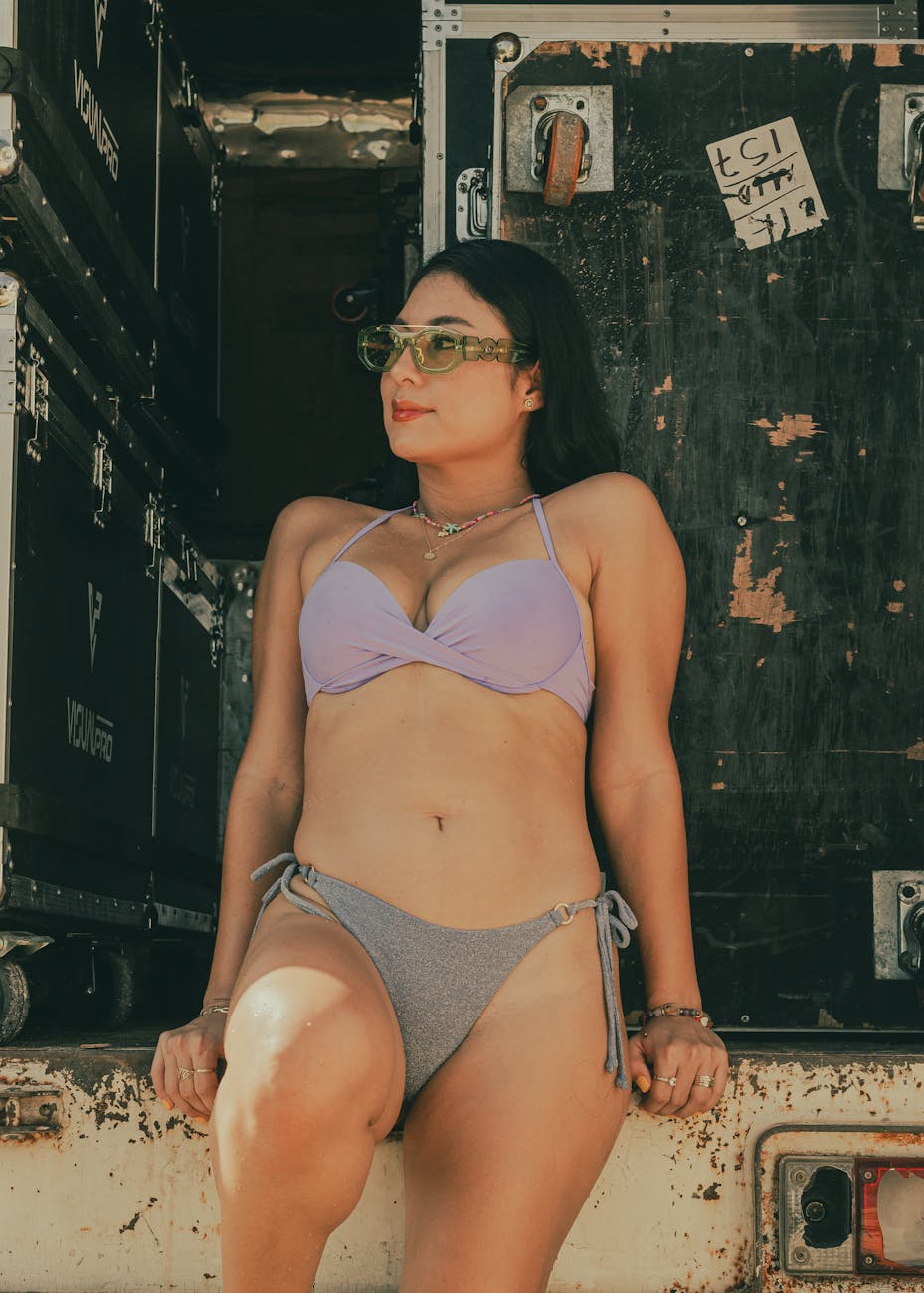 casual summer vibes with sunglasses and swimwear
